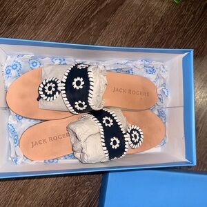 Jack Rogers Black and White Sandals - 8.5W